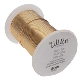 The Beadsmith Wire Elements 18-Gauge Lacquered Tarnish-Resistant Copper Wire for Jewelry Making, 10 Yard, 9.14 Meter Spool (Brass Color)