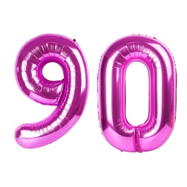 40 Inch Large 90 Balloon Numbers Rose Purple Big Foil Number Balloons Giant Helium Happy Birthday Party Decorations for Man and Women, Huge Mylar Anniversary Party Supplies