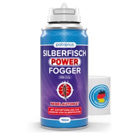 Patronus Silberfische Power Fogger – 150 ml – Effective Nebuliser with Maximum Immediate Effect to Repel Paper and Silverfish, Ideal for Small Silverfish Hiding Places, Made in Germany