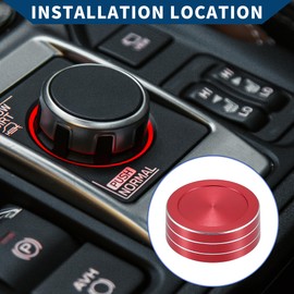 Hihaha Drive Mode Gear Shift Control Switch Knob Cover Ring for Subaru Forester 2019-2022 / Interior Decal Trim/Stylish Aluminum Alloy / 1 Pcs Red
