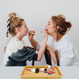 Bamboo Vanity Bathroom Tray for Counter, Bamboo Tray for Bathroom, Toilet Tank, Perfume 11.8L x 5.9W x 0.8H inch (Bamboo)