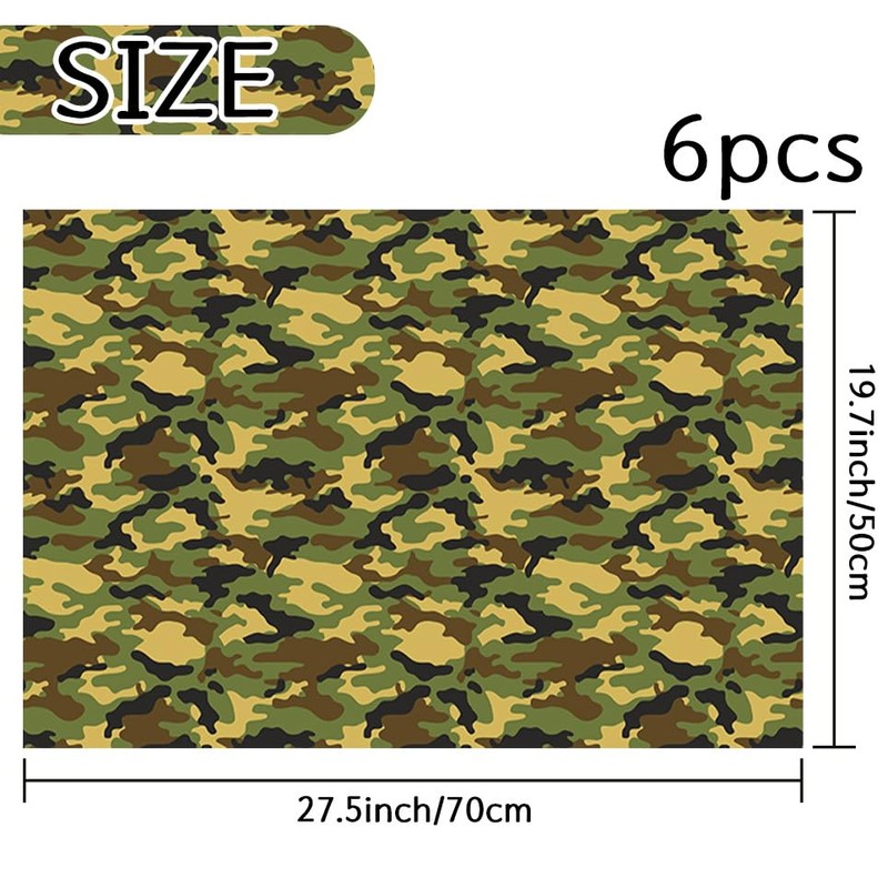 AVXINSOK Camo Wrapping Paper 6 Sheets 27.5 x 19.7 Inch