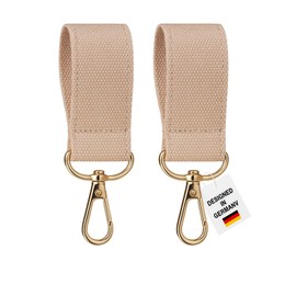 Grünes Glück Premium Pram Hooks (Pack of 2) - Very Elegant Pram Hooks for Bags, Changing Bags & Shopping - The Pram Clips Give Your Pram Bag That Certain Something.