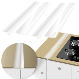 4PCS 21 Inch Gap Filler for Stove and Counter, Kitchen Stove Counter Gap Cover Silicone Gap Cover Between Stove and Counter Stove Gap Filler Heat Resistant Cover Easy Clean Semi Transparent