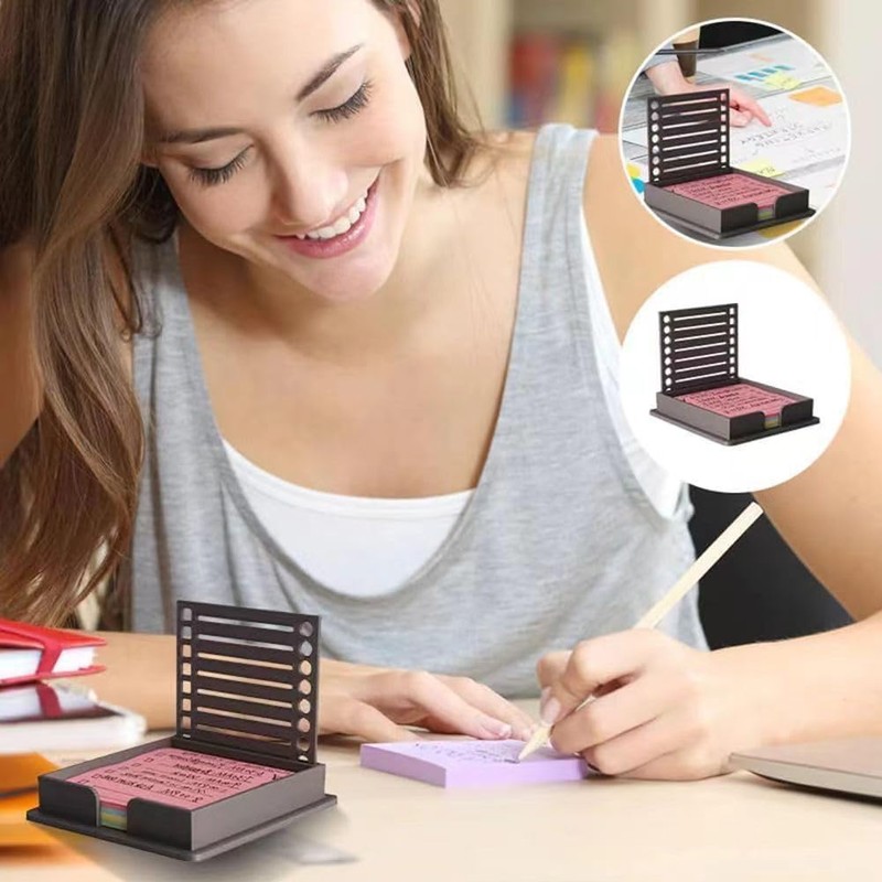 Sticky Note Holder with Stencil 2 Pcs, Post it Note