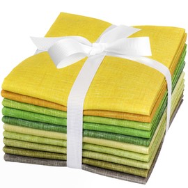 Craftido - 11 Options Solids with Tweed Tonals - Assorted Color Cotton Quilting Fabric Bundles 10pcs Fat Quarters 18"x21" - Medium Weight 5.2oz - for Quilting, Sewing and Crafts – Grasslands