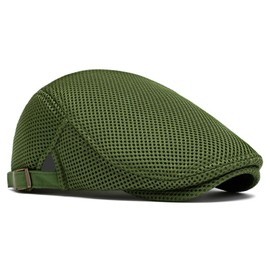 Towintec Mens Summer Flat Caps with Breathable Mesh Newsboy Hats for Golf Hiking Running Outdoor Activities Casual Style Green