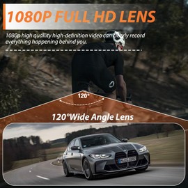 Bike Camera with Tail Light 1080P HD Sports Action Camera Cycling Video Recorder Rechargeable Rear Bike Light Camera Combo Bicycle Dash Cam with Mount for Mountain Road Bike, E-Bike