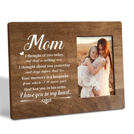 Memorial Mom Photo Frame, Show 4 x 6 inches Photos, Bereavement Gifts for Loss of Mother, Funeral Condolence Gifts for Loss of Mom, Farmhouse Photo Frame Decoration Gift, In Love Memory of Mom