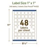 Avery Dissolvable Square Labels, Sure Feed Technology, 1" x 1",