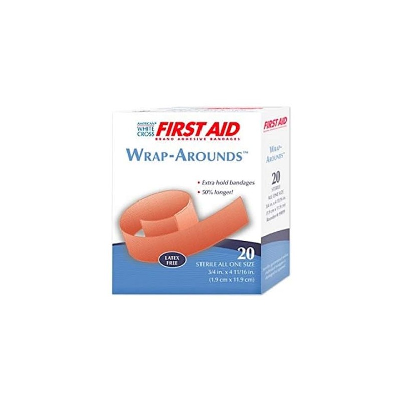 Wrap-Arounds Flexible Fabric Bandages, 3/4" X 4 11/16", Box of