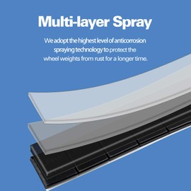 CKAuto 1/4oz, 0.25oz, Black, Adhesive Stick on Wheel Weights, EasyPeel Tape. Cars, Trucks, SUVs, Motorcycles, Low Profile, 60oz/Box, U.S. OEM Quality, (240pcs)