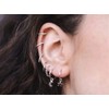 Asymmetrical Star Moon Dangle Hoop Earrings for Women S925 Sterling