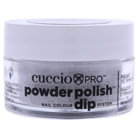 Cuccio Pro Powder Polish Dip - Silver W/ Silver Glitter - Nail Lacquer for Manicures & Pedicures, Easy & Fast Application/Removal - No LED/UV Light - Non-Toxic, Odorless, Highly Pigmented - 0.5 oz