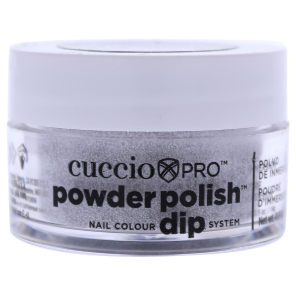 Cuccio Pro Powder Polish Dip - Silver W/ Silver Glitter