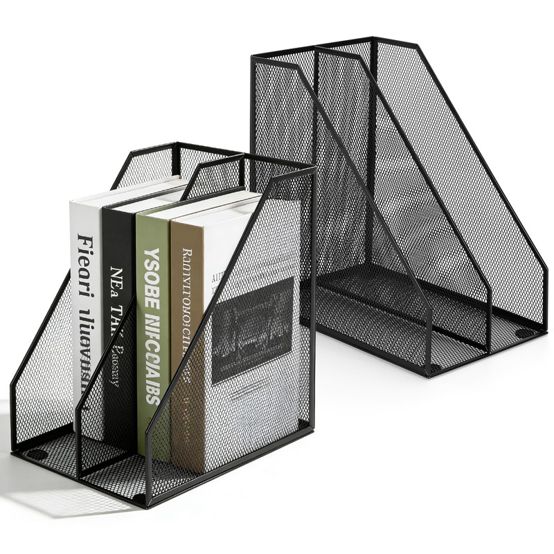 Carperipher Metal Mesh Magazine File Holder, 2 Pcs Desk Document