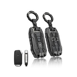 Heavy Key Fob Cover for kia, Key Fob Case Protector Accessories Fits for Kia Cerato Ceed Forte NIRO Sorento Seltos Soul Telluride 5 Buttons Smart Key (Black)
