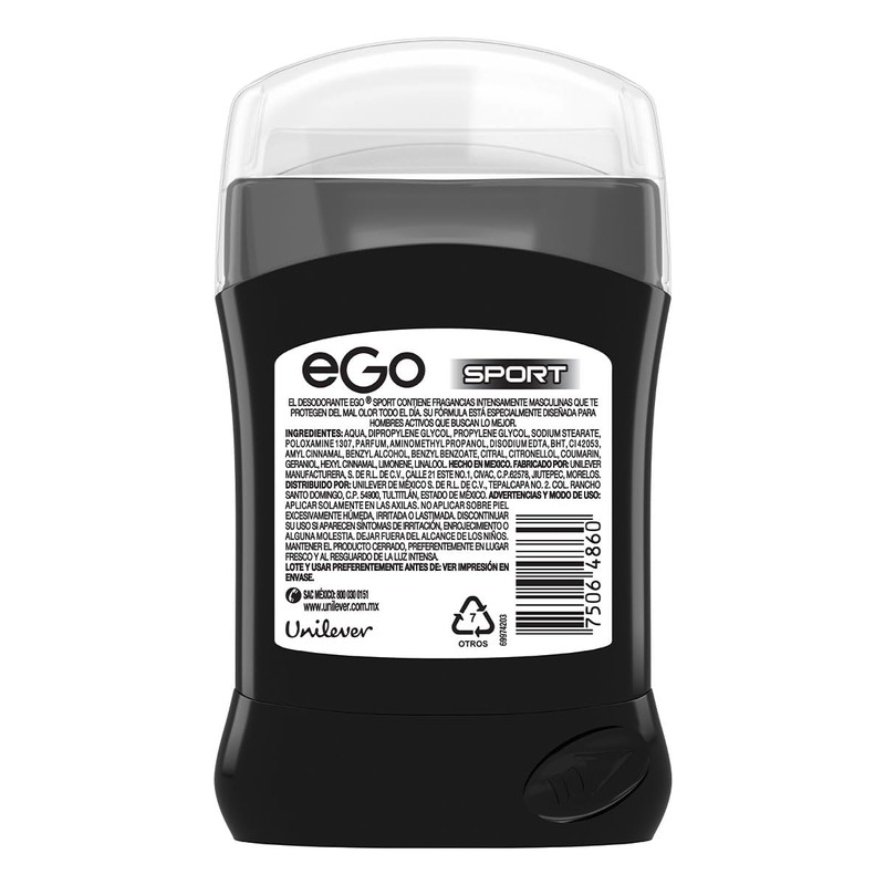 Ego Desodorante para Hombre Sport en Barra 45 gr