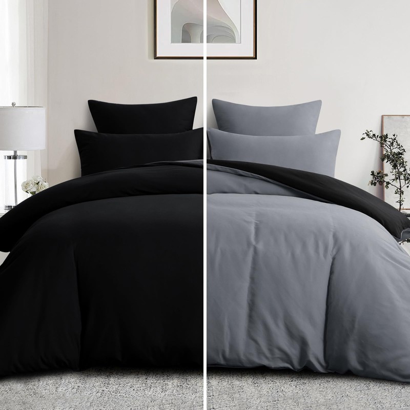 Aisbo Double Size Duvet Cover Set - 3Pcs Reversible Bedding