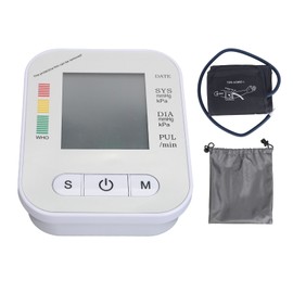 Blood Pressure Machine High Accuracy Upper Arm Type Automatic Blood Pressure Measuring Monitor Silver Panel Voice Remind