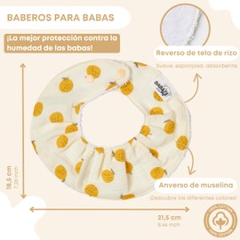 BABATÉ Kids - Pack Sabberlätzchen baby, Musselin Halstuch baby, Dreieckstuch baby, Musselin Lätzchen baby, Baumwolle Halstücher baby, Sabberlatz baby, Babylätzchen für Neugeborene (Orange Pack)