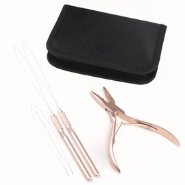Hair Extension Pliers Kit for Sewing In Extensions Microlink Pliers for Weft Extensions Feather Extensions Detachable Hair Extension Loop Tool Pulling Hook Tool without the Twist on the Top
