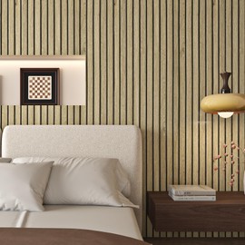 ReWallpaper 17.7in×23ft Oak Slat Wood Peel and Stick Wallpaper Self Adhesive Contact Paper Decorative for Kitchen Cabinets Faux Wooden Slats for Wall Apartment Friendly Accent Wallpaper for Bedroom