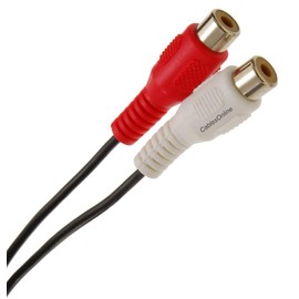 CablesOnline, 6.3mm (1/4") TS Mono Male Plug to 2-RCA Female Jacks Audio 6" Y-Splitter Cable, AV-Y34