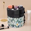 Poceacles Daisy Eucalyptus Leaf Drawstring Cosmetic Bag for Women, Foldable
