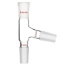 Starfa Lab Glass 3 Way Distilling Adapter with 24/40 Joints for Distillation Apparatus and Organic Chemistry Distilling Head Lab Glassware