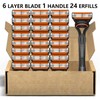Men's Razor Blade Replacement, 24/48pcs Razor Blade & 1 Count