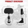 INNOGLOW Motorcycle Adjustable Driver and Rider Backrest with Chrome Mounting