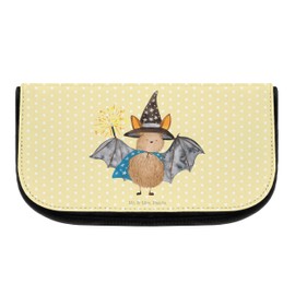 Mr. & Mrs. Panda Bat Wizard Cosmetic Bag, yellow, Hand Drawn