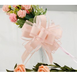 TIAMALL 6 PCS 6 inches Large Pull Bows for Gifts Wrapping Wedding Present Baskets (Pink, 6 Inches)