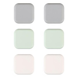 Square Silicone Door knob Wall Protector,Wall Door Stopper– 1.77 x 1.77 Inch Door Bumper – 6-Pack, Adhesive Soft Pads in Gray, Green, and White
