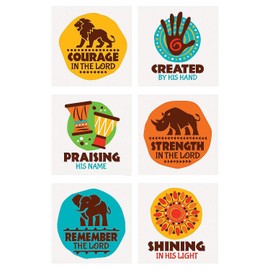 Fun Express African Safari Vbs Temporary Tattoos - Apparel Accessories - Temporary Tattoos - Regular Tattoos - VBS Vacation Bible School Supplies/Decor - 72 Pieces