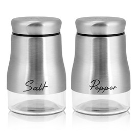Accmor Salt and Pepper Shakers Set, 5 Ounce Salt and Pepper Shaker with Glass Bottom, Modern Salt Pepper Containers Dispenser for Home Kitchen Cooking Restaurants