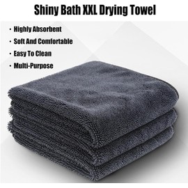 Shiny Bath XXL Drying Towel for Shower, Fast Drying Shower Towels, Ultra Absorbent, Microfiber Bath Towels for Bathroom, Car Drying Towel Extra Large, Pack of 3 (30 * 40cm)