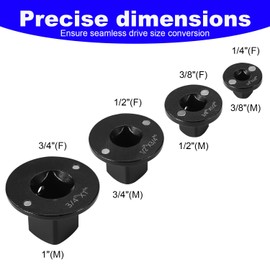 4pcs Low Profile Impact Socket Adapter Set, 4 Size Drive Ratchet Adapter Set for Tight Spaces, 3/8" to 1/2", 1/4" to 3/8", 3/4" to 1", 1/2" to 3/4"