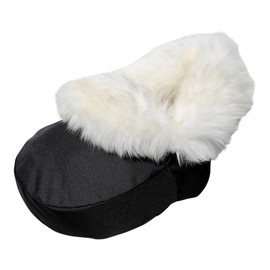 Sheepskin – Fusswä Warmer Cosy Merino Wool Natural Fur black/white