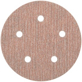 Norton A275 No-Fil Adalox NorGrip Abrasive Disc, 5 Vaccum Holes, Light Weight Paper Backing, Pressure Sensitive Adhesive, Aluminum Oxide, Waterproof, 5" Diameter, Grit 100 (Pack of 100)