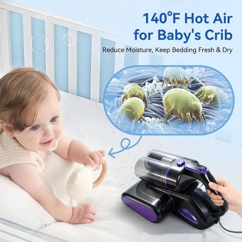 Mattress Vacuum Cleaner,16KPa Bed Vacuum with 140°F Hot Air