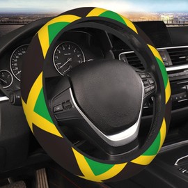 Subily Jamaican Flag Universal Steering Wheel Covers, Cute Car Accessories for Women Girls Car Truck