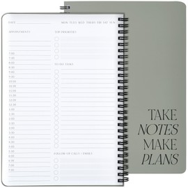 Beautiful Daily Planner And Notebook With Hourly Schedule - Aesthetic Spiral To do List Notepad to Easily Organize Your Work Tasks And Appointments - The Perfect Office Supplies For Women