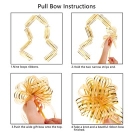 Christmas Bows for Presents Gift Wrapping Baskets Large Organza Pull Bows with Ribbon for Holiday Wedding Party Birthday 10 Pieces