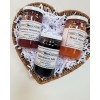 Annie's Kitchen Heart Gift Basket of jellies and jams; Simple