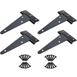 POTATO 4 Pcs Heavy Duty T Hinges 6" Door Door Folding Hinges Furniture Fixing Hardware Closet Cabinet Gate Door Tee Hinge DIY Tool