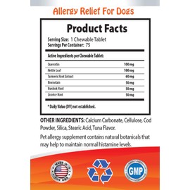 MY LUCKY PETS LLC Dog Itchy Skin Relief - Allergy Relief for Dogs Itch Relief Support - Key Ingredients - Burdock Root for Dogs - 2 Bottles (150 Chewable Tablets)