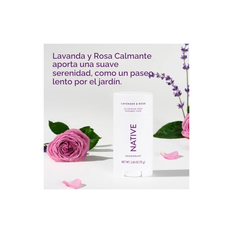 Native Desodorante nativo – desodorante natural, Lavanda y rosa., Único