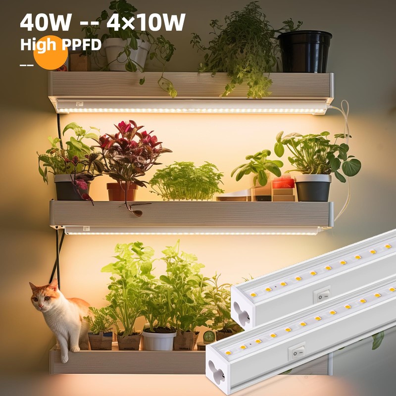 Barrina Grow Lights for Indoor Plants Full Spectrum, 2ft 40W